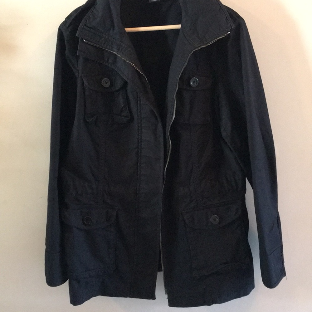 Gap black parka cotton canvas jacket Large